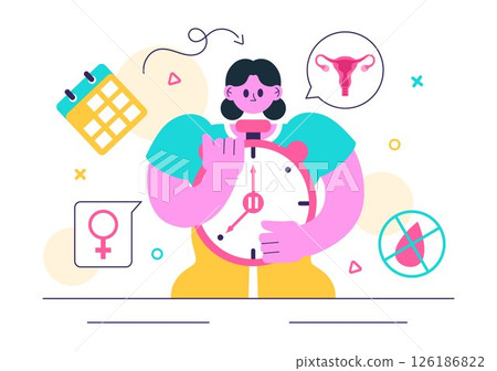 Vector Illustration of HRT or Hormone Replacement Therapy Acronym Featuring Hormone Medication and Medical Treatment in a Healthcare Background 126186822