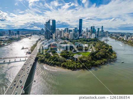 Aerial view of Brisbane city in Australia 126186854