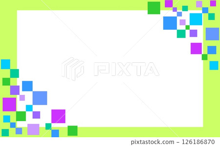 Geometric pattern frame, square, white space, green 126186870