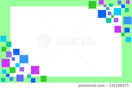 Geometric pattern frame, square, white space, green 126186875