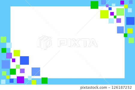 幾何圖案框架，正方形，白色空間，淺藍色 126187232