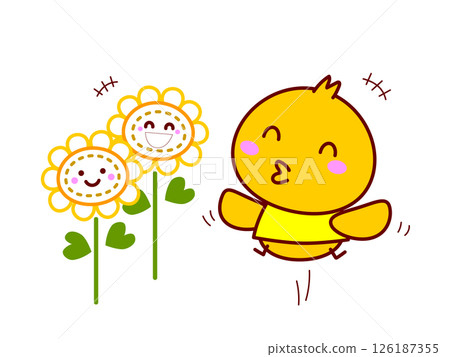 Chick and Sunflower Chick and Sunflower 126187355