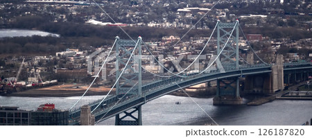Benjamin Franklin Bridge crossing the Delaware River in Philadelphia 126187820