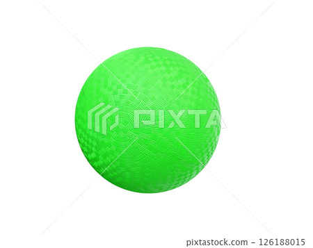 Classic green dodgeball ball, rubber ball, isolated on white background. 126188015