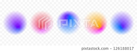 Blur circle gradient shape set. Colored smooth sphere gradation collection. Y2K blurry round aura pack. Bright iridescent abstract blob bundle for poster, template, badge, sticker, collage. Vector Blur circle gradient shape set. Colored smooth sphere gradation collection. Y2K blurry round aura pack. Bright iridescent abstract blob bundle for poster, template, badge, sticker, collage. Vector 126188017