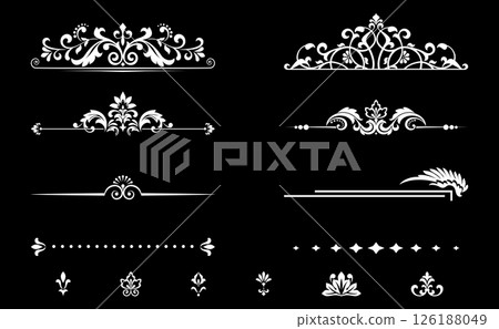 Vintage set. Floral elements for design monograms, invitations, frames, menus and labels. Graphic design of the website, cafes, boutiques, hotels, wedding invitations. 126188049