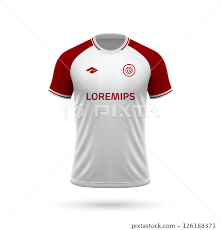 3d realistic soccer jersey in Huracan style, football club shirt template 126188371
