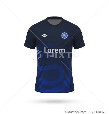 3d realistic soccer jersey in Independiente Rivadavia style, football club shirt template 126188372