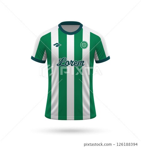 3d realistic soccer jersey in Juventude style, football club shirt template 3d realistic soccer jersey in Juventude style, football club shirt template 126188394