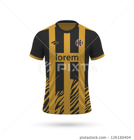 3d realistic soccer jersey in The Strongest style, football club shirt template 126188404