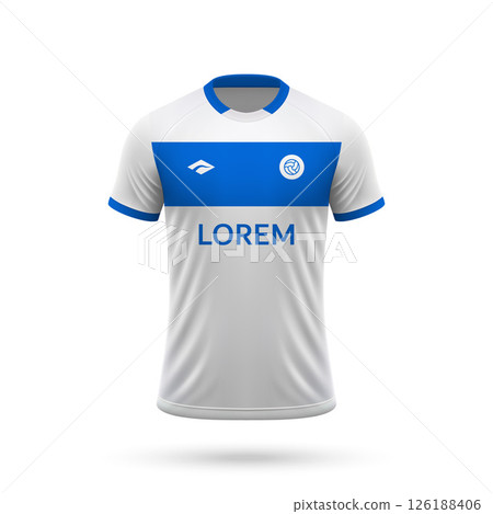 3d realistic soccer jersey in Universidad Catolica style, football club shirt template 126188406