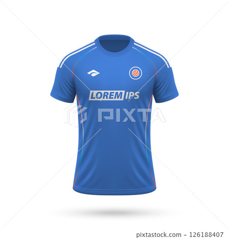 3d realistic soccer jersey in Universidad de Chile style, football club shirt template 126188407