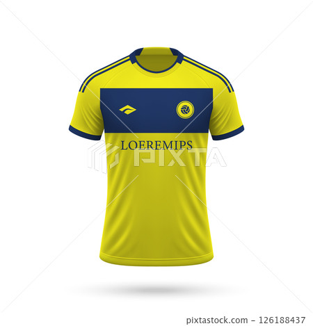 3d realistic soccer jersey in Nashville style, football club shirt template 126188437