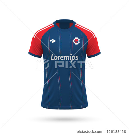 3d realistic soccer jersey in New England style, football club shirt template 126188438