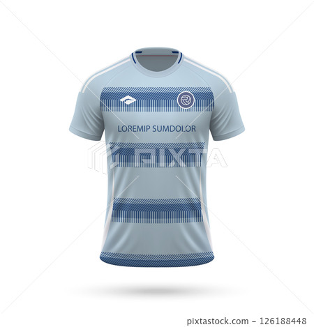 3d realistic soccer jersey in Kansas City style, football club shirt template 3d realistic soccer jersey in Kansas City style, football club shirt template 126188448