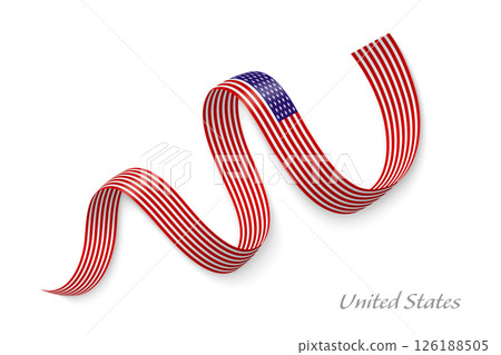 United States flag ribbon waving national colors United States flag ribbon waving national colors 126188505