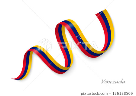 Venezuela flag ribbon waving national colors 126188509