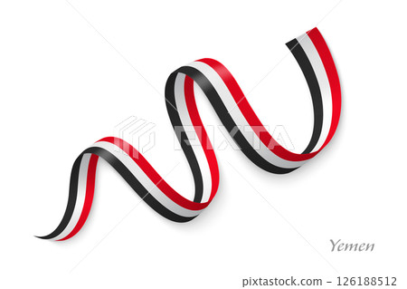 Yemen flag ribbon waving national colors Yemen flag ribbon waving national colors 126188512