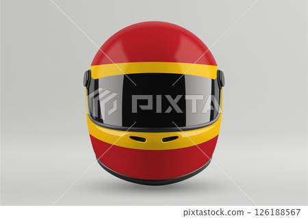 Front view of racing helmet featuring Spain flag colors 126188567