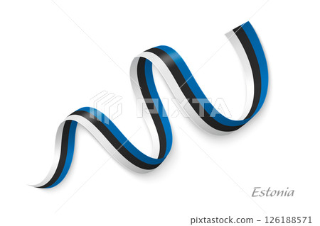 Estonia flag ribbon waving national colors Estonia flag ribbon waving national colors 126188571