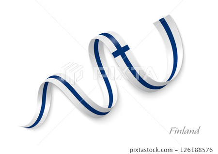 Finland flag ribbon waving national colors Finland flag ribbon waving national colors 126188576