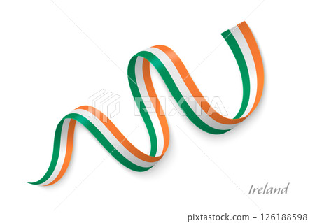 Ireland flag ribbon waving national colors Ireland flag ribbon waving national colors 126188598