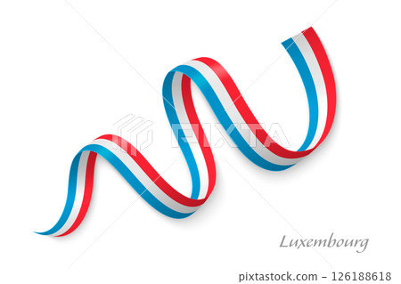Luxembourg flag ribbon waving national colors Luxembourg flag ribbon waving national colors 126188618