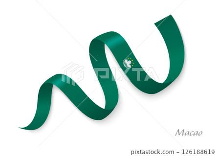 Macao flag ribbon waving national colors 126188619