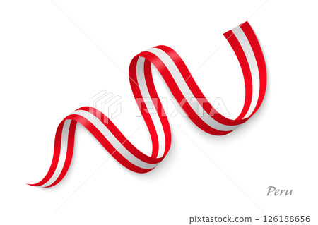 Peru flag ribbon waving national colors Peru flag ribbon waving national colors 126188656