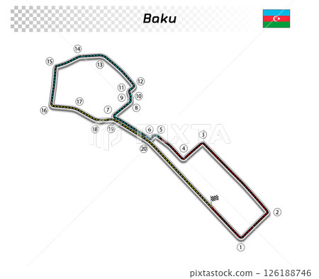 Baku circuit for motorsport and autosport Baku circuit for motorsport and autosport 126188746