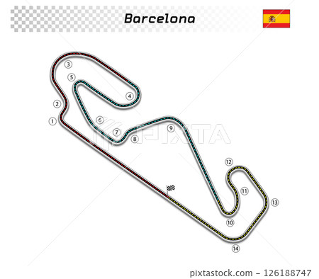 Barcelona circuit for motorsport and autosport 126188747