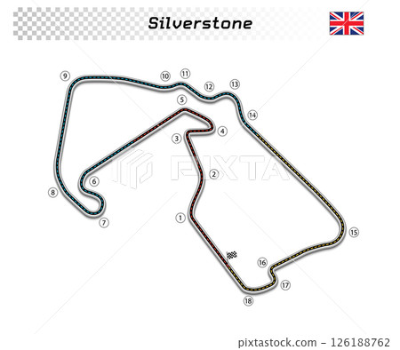 Silverstone circuit for motorsport and autosport 126188762