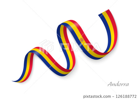 Andorra flag ribbon waving national colors Andorra flag ribbon waving national colors 126188772