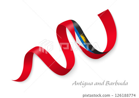 Antigua and Barbuda flag ribbon waving national colors Antigua and Barbuda flag ribbon waving national colors 126188774