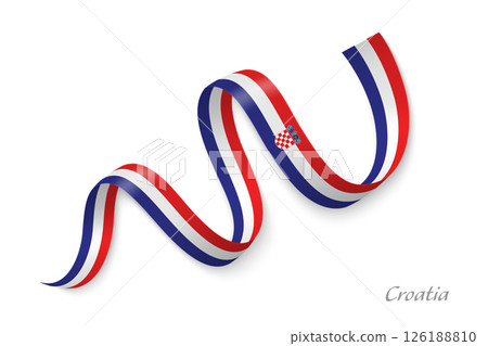 Croatia flag ribbon waving national colors 126188810