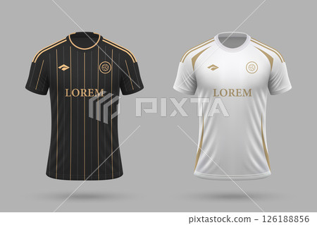 3d realistic soccer home and away jersey in Los Angeles style, football kit template 3d realistic soccer home and away jersey in Los Angeles style, football kit template 126188856