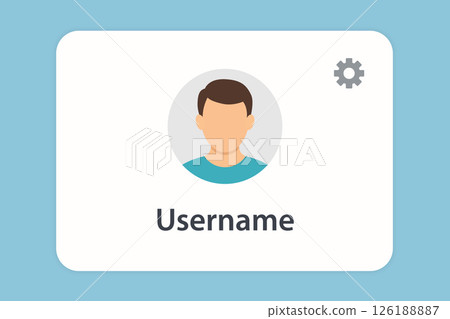 User Profile Screen with Avatar, Username, and Settings Button 126188887
