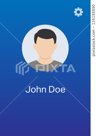 User Profile Screen with Avatar, Username, and Settings Button 126188890