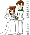 Groom and bride with bouquet 126188972