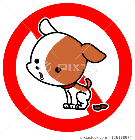 Dog poop prohibited sign ② Dog poop prohibited sign ② 126188974