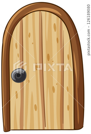 Rustic Wooden Door Illustration Rustic Wooden Door Illustration 126189080