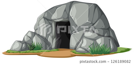 Rocky Cave Entrance Illustration 126189082