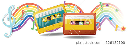 Retro Music Vibes with Cassette Tapes 126189100