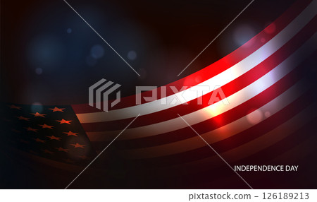 An exquisite illustration featuring elements of the wavy American flag 126189213