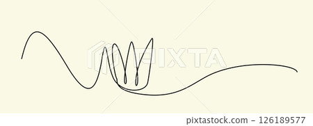 Continuous Thin Line Crown, Minimalist Crowns Drawing, One Line Art King Symbol 126189577