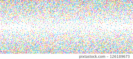 Rainbow confetti background. Dot multicolor halftone pattern, color gradient abstract design 126189673