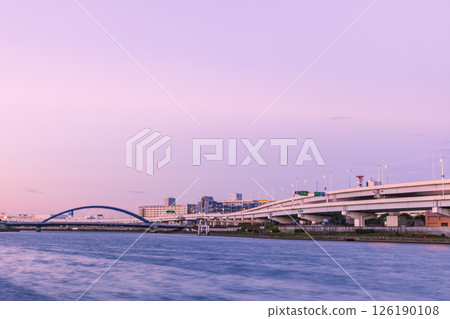 隅田川黃昏東京夜景 126190108