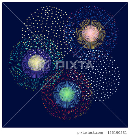 五彩繽紛的煙花背景 126190281