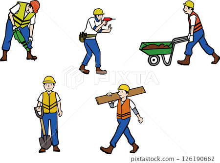 工人在建築工地工作 工人在建築工地工作 126190662