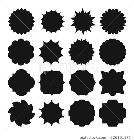 Easy to use jagged explosion speech bubble frame set simple 126191175